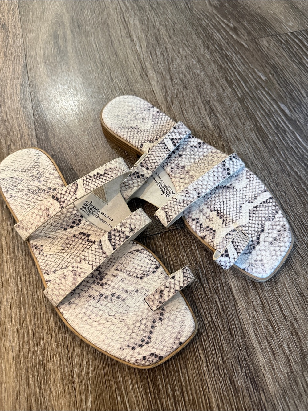 Target White Snake-Print Slide Sandals